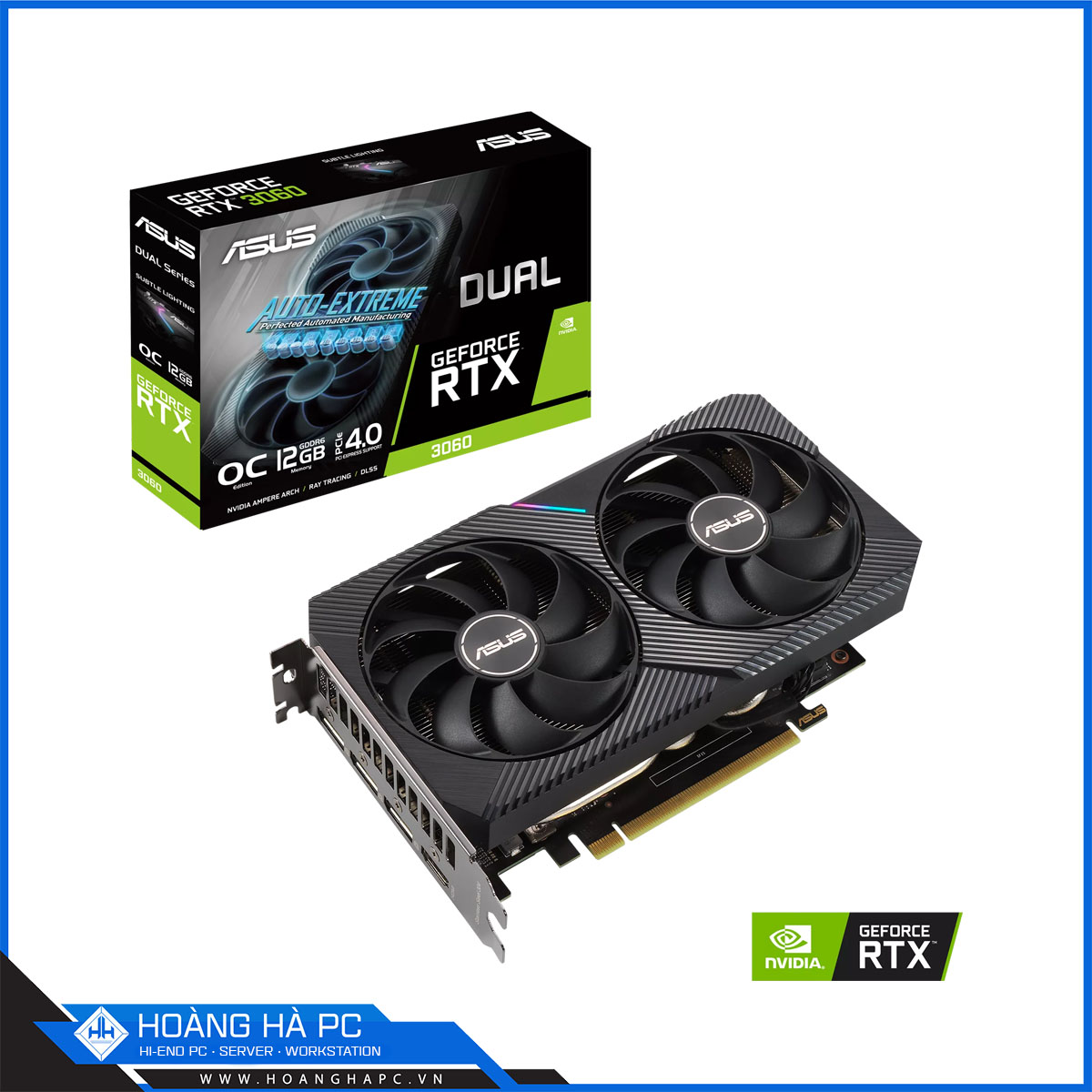 VGA ASUS DUAL RTX 3060 OC 12GB V2 (12GB GDDR6, 192-bit, HDMI +DP, 1x8-pin)