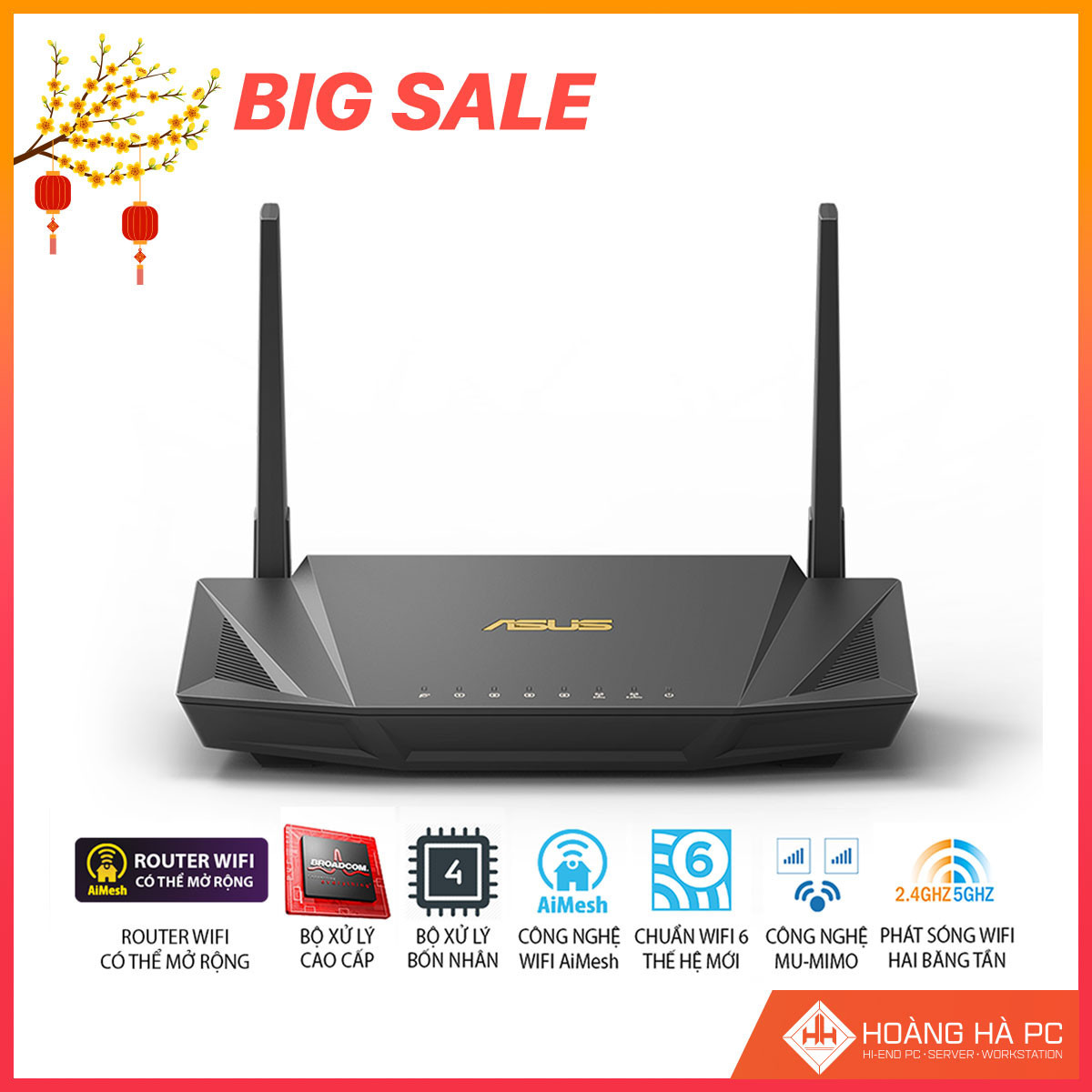 Router Wifi Asus RT-AX56U Wifi AX1800 2 Băng Tần