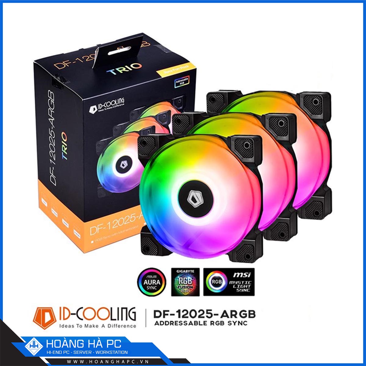 FAN CASE ID-COOLING DF-12025-ARGB TRIO 3pcs Pack
