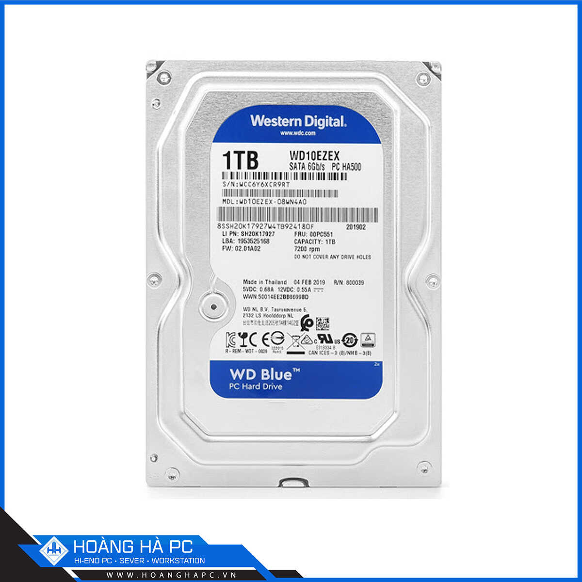 Ổ Cứng HDD Western Caviar Blue 1TB (3.5 inch, Sata3 6Gb/s, 64MB Cache, 7200rpm)