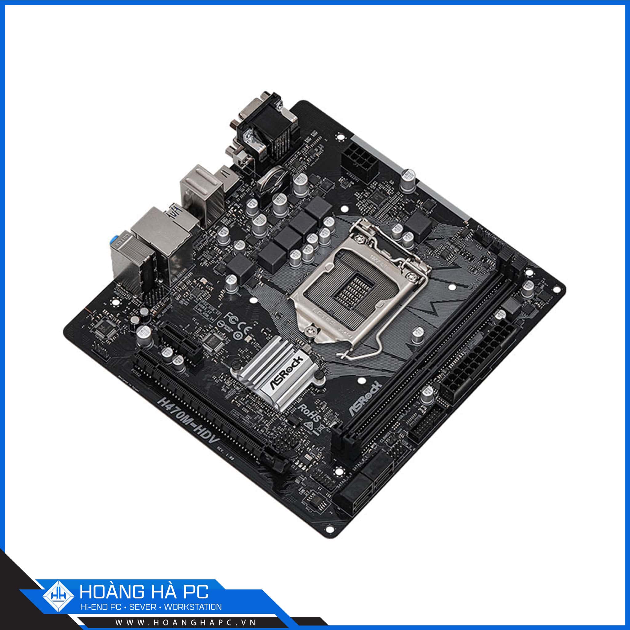 Mainboard ASROCK H470M-HDV (Intel H470, Socket 1200, m-ATX, 2 khe Ram DDR4)-3