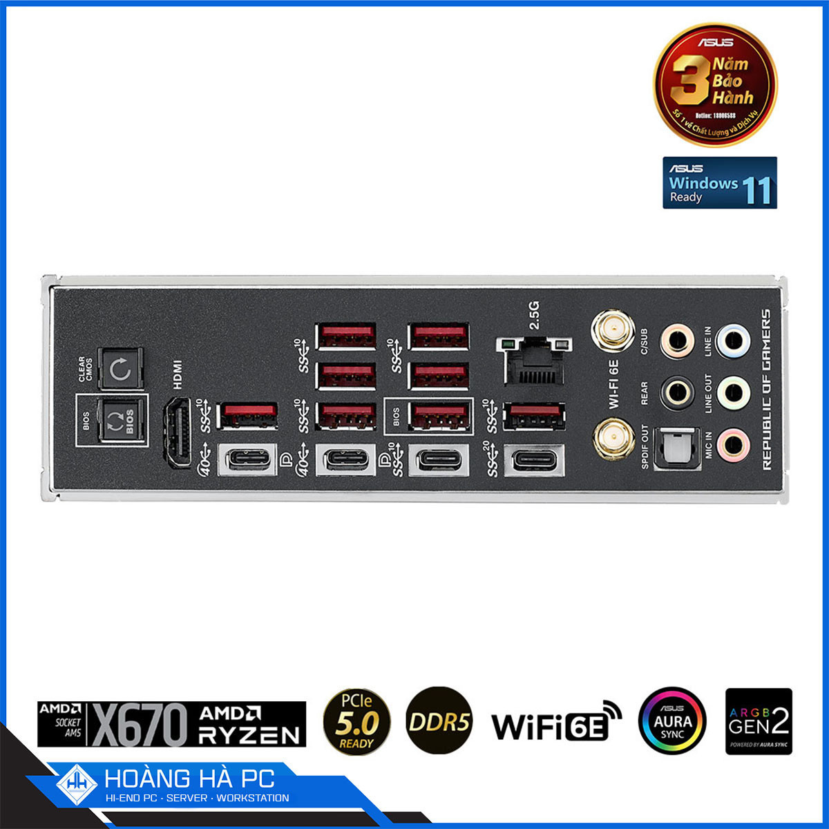 Mainboard ASUS ROG CROSSHAIR X670E HERO (AMD X670, Socket AM5, ATX, 4 Khe Cắm Ram DDR5)-6