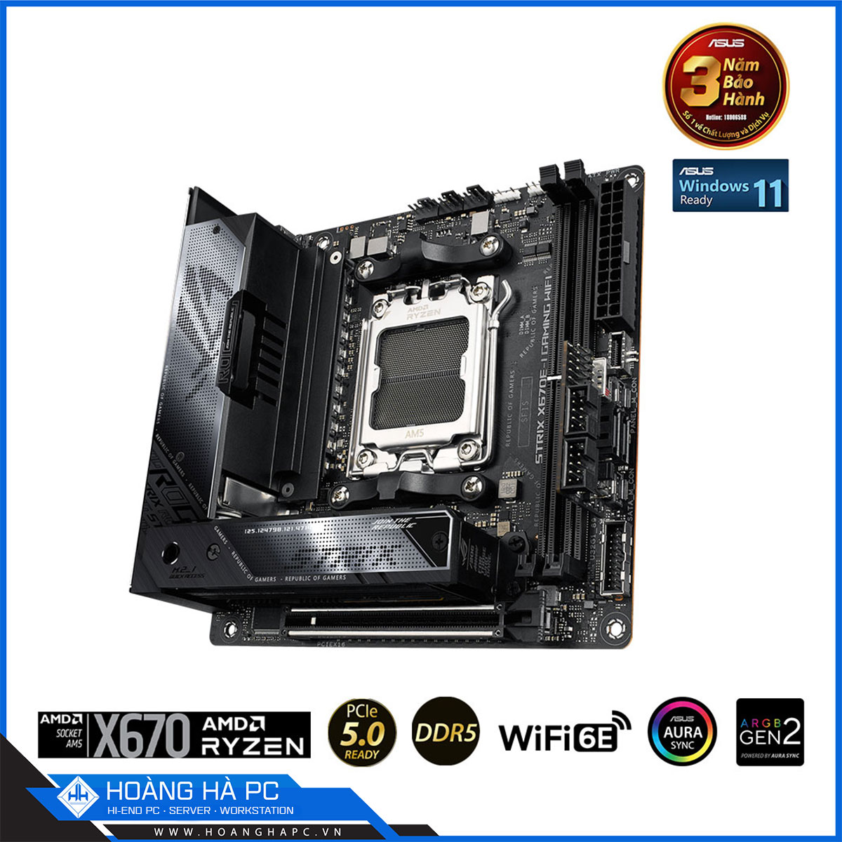 Mainboard ASUS ROG STRIX X670E-I GAMING WIFI (AMD X670, Socket AM5, mATX, 2 khe RAM DDR5)-2