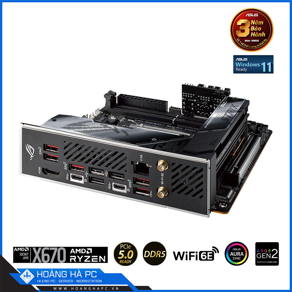 Mainboard ASUS ROG STRIX X670E-I GAMING WIFI (AMD X670, Socket AM5, mATX, 2 khe RAM DDR5)-4