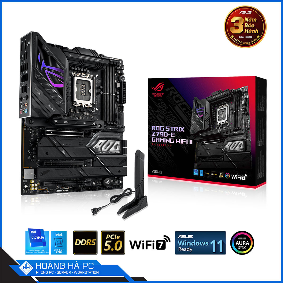 Mainboard ASUS ROG STRIX Z790-E GAMING WIFI II (Intel Z790, Socket 1700, ATX, 4 khe Ram DDR5)