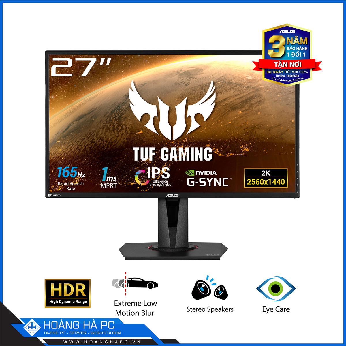 Màn hình TUF Gaming VG27AQ (27 inch/ 2K/ 165Hz/ 1ms/ IPS)