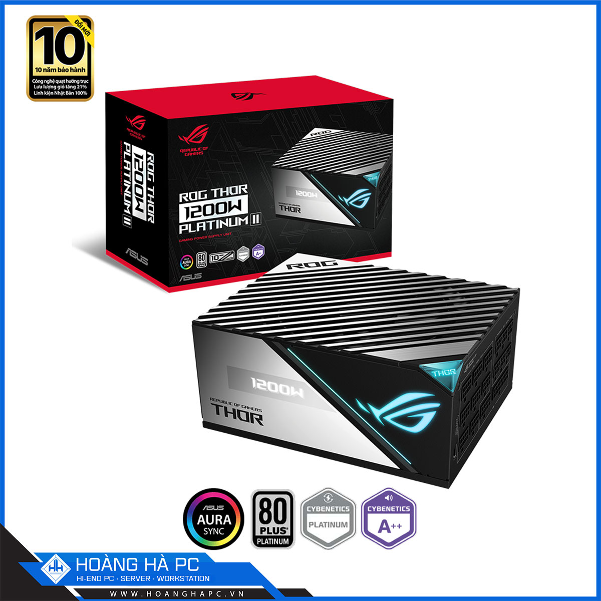 Nguồn Asus ROG THOR 1200P2 GAMING 1200W (80 Plus Platinum/ Full Modular/ PCIe 5.0)