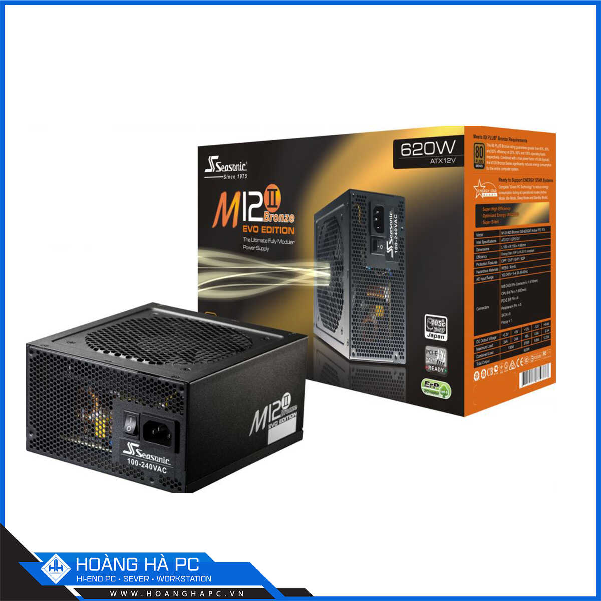 Nguồn Seasonic 620W M12II (80 Plus Bronze/Non Modular)