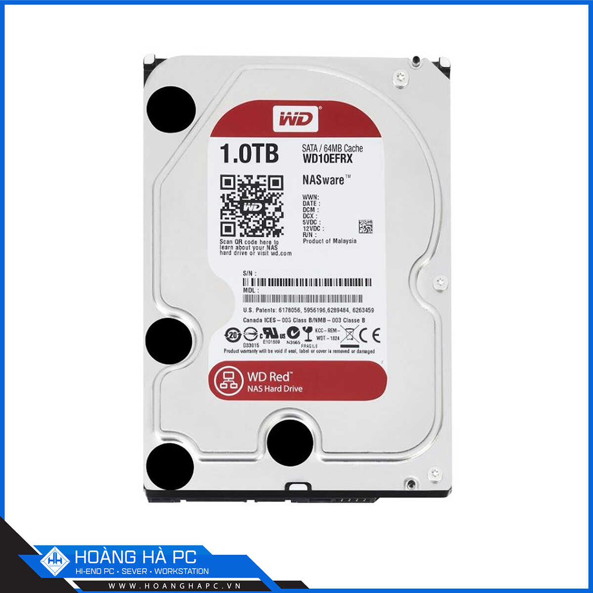 Ổ cứng HDD Western Digital Red 1TB (3.5 inch, Sata3 6Gb/s, 64MB Cache, 5400rpm)
