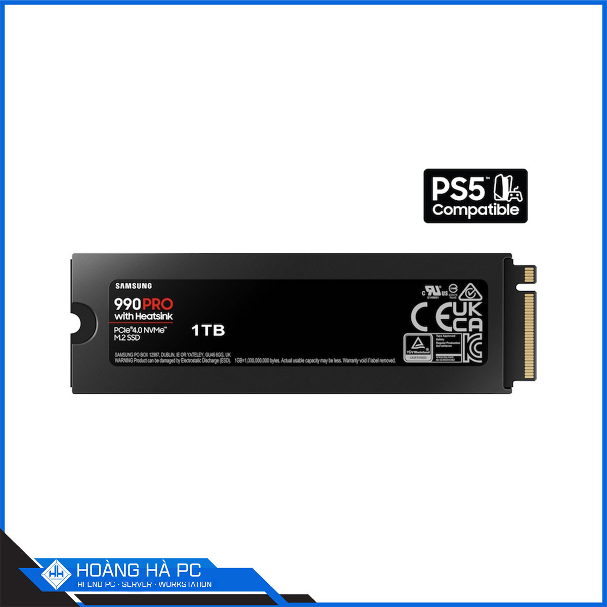 Ổ cứng SSD Samsung 990 Pro Heatsink 1TB PCIe NVMe 4.0x4 (Đọc 7450MB/s - Ghi 6900MB/s) 
