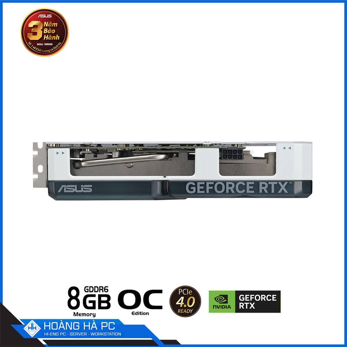 VGA ASUS DUAL RTX 4060 O8G WHITE EDITION (GDDR6, 128-bit, HDMI+DP, 1x8-pin)-6