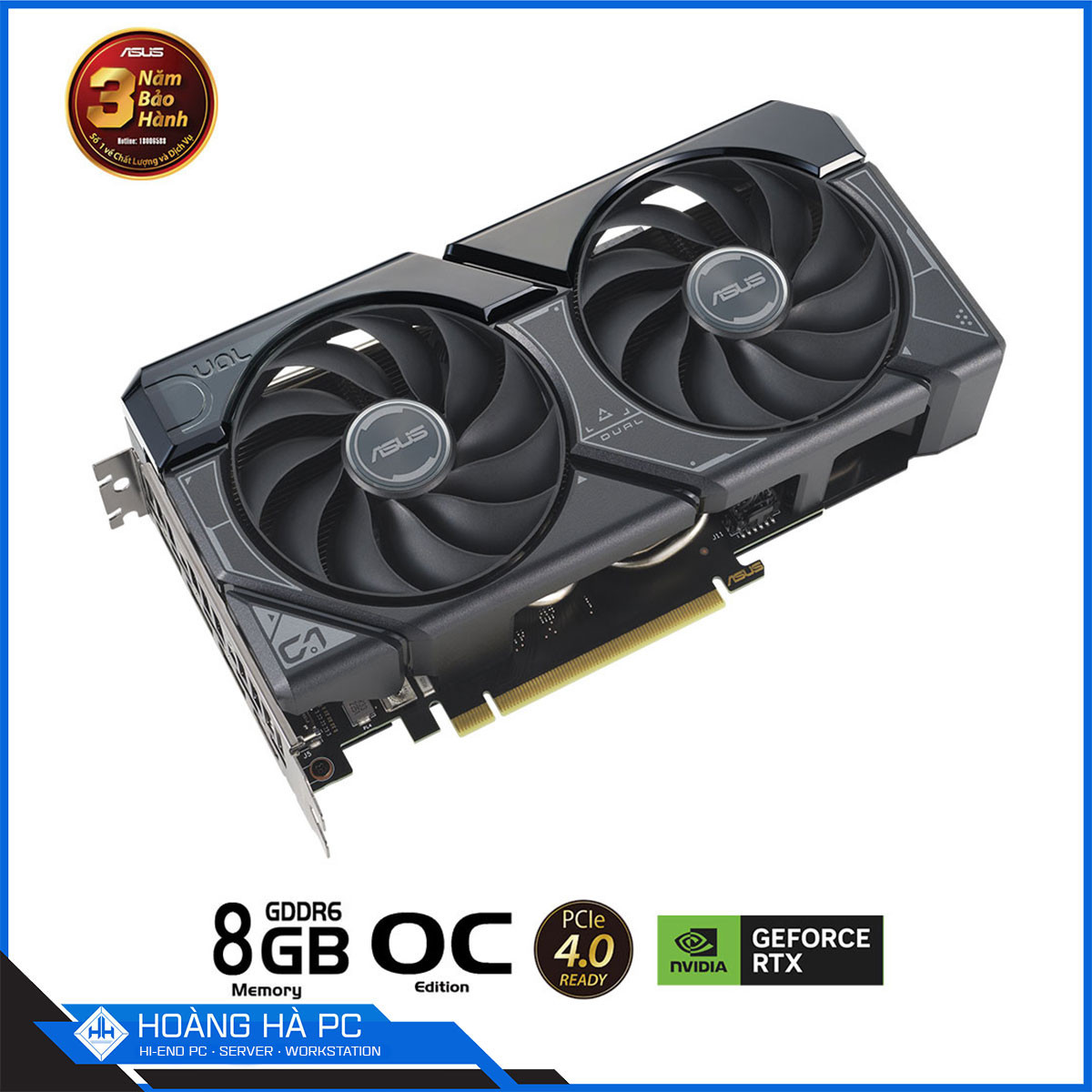 VGA ASUS DUAL RTX 4060 O8G EDITION (GDDR6, 128-bit, HDMI+DP, 1x8-pin)-5
