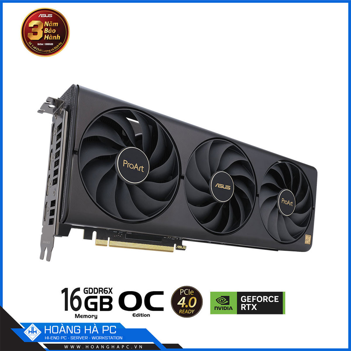 VGA ASUS PROART RTX 4080 SUPER 16GB GDDR6X OC (256-bit, HDMI+DP, 1 x 16-pin)-4