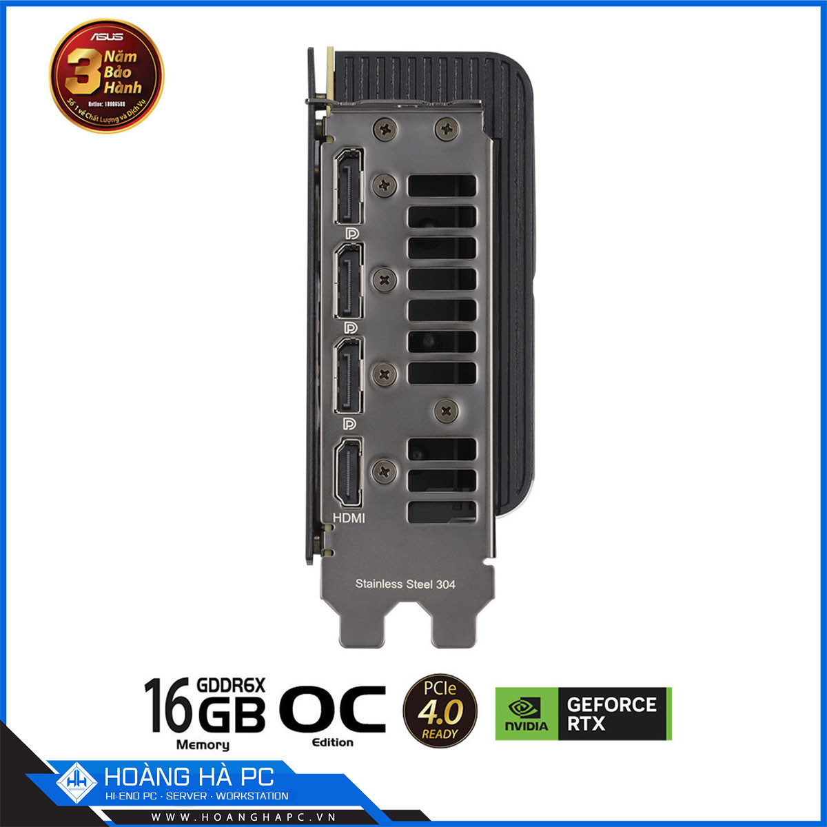 VGA ASUS PROART RTX 4080 SUPER 16GB GDDR6X OC (256-bit, HDMI+DP, 1 x 16-pin)-8