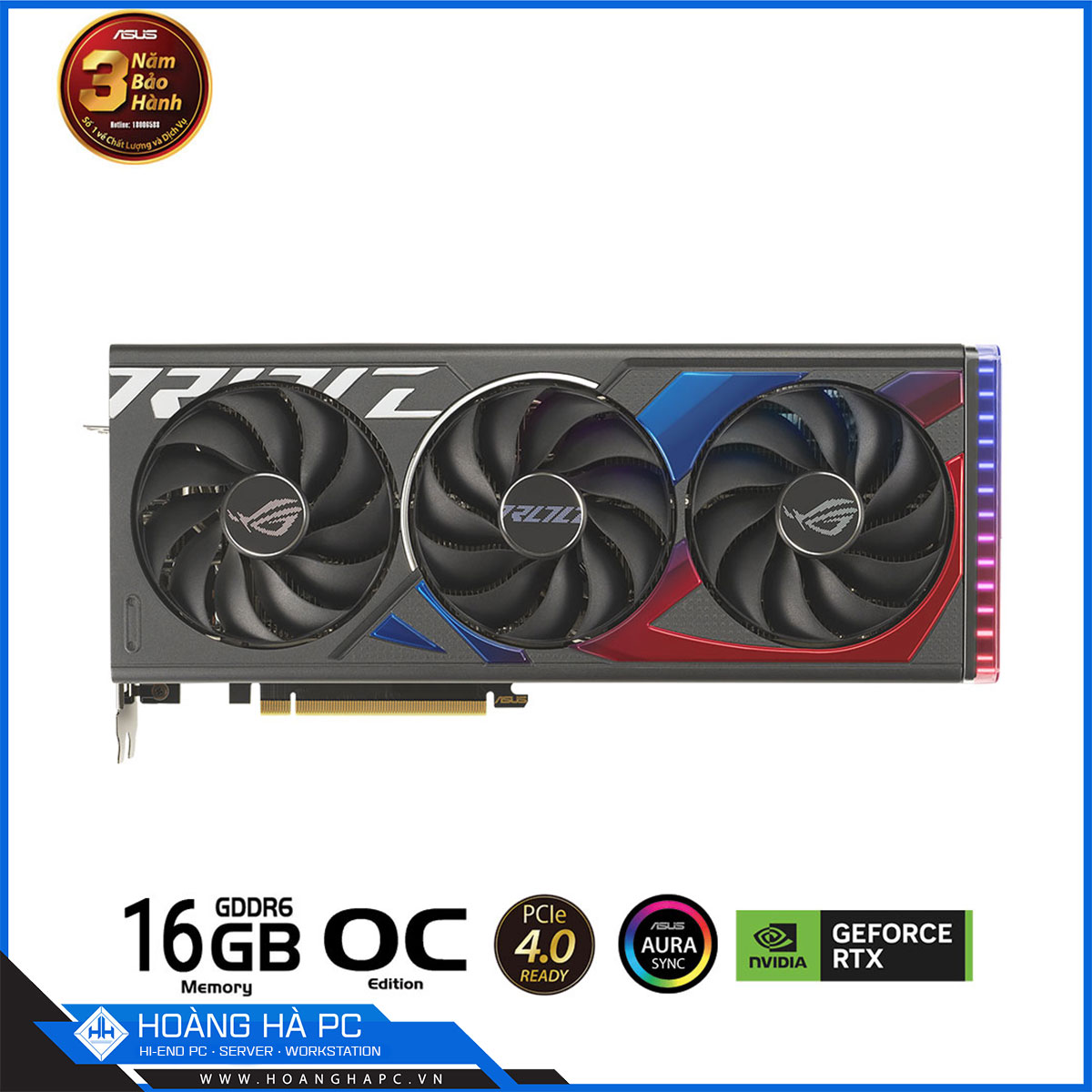VGA ASUS ROG STRIX RTX 4060 Ti O16G GAMING (16GB GDDR6, 128-bit, HDMI+DP, 1x8-pin)-2