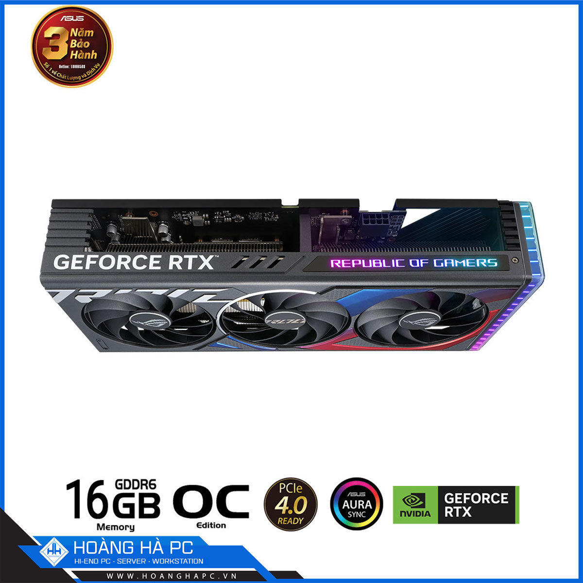 VGA ASUS ROG STRIX RTX 4060 Ti O16G GAMING (16GB GDDR6, 128-bit, HDMI+DP, 1x8-pin)-7