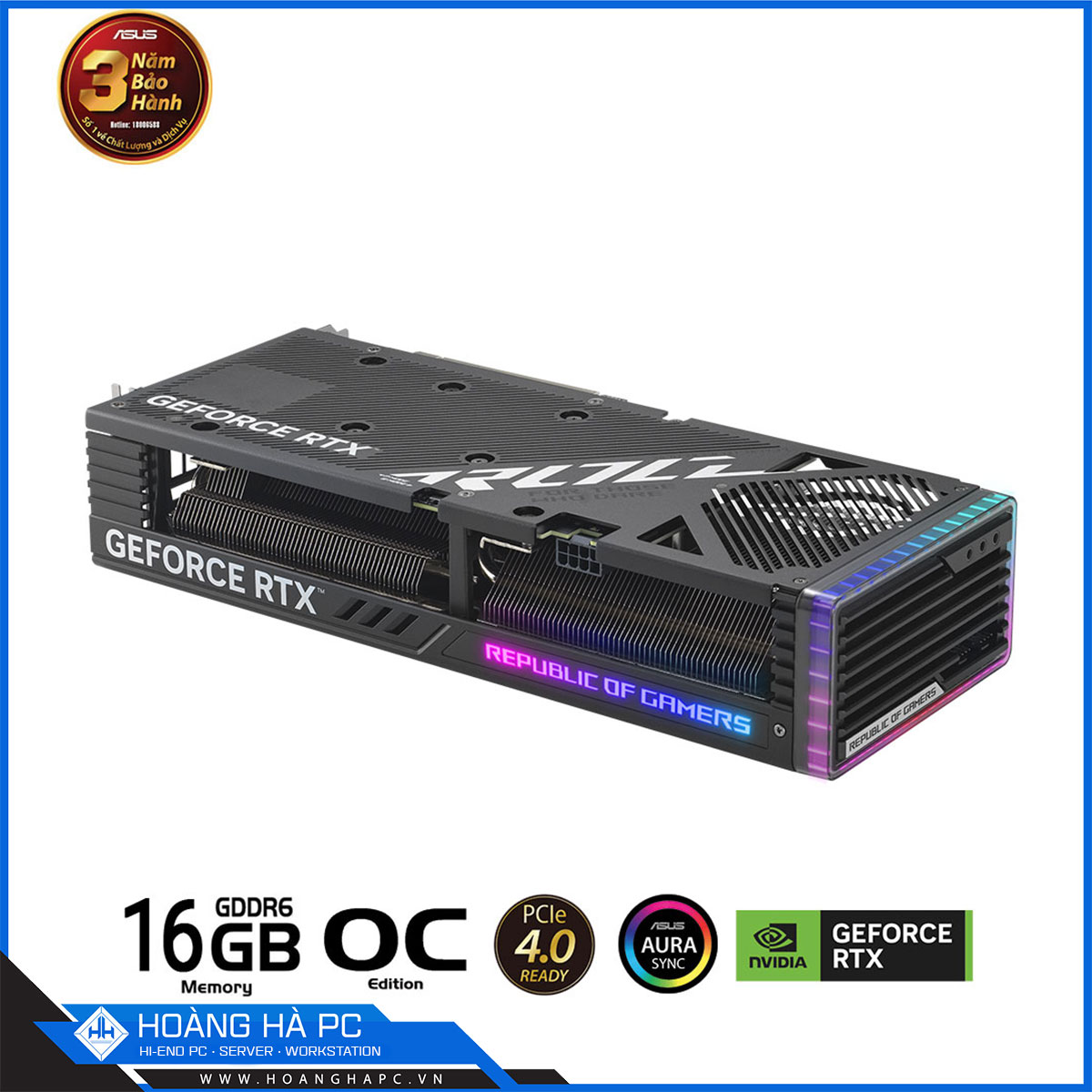 VGA ASUS ROG STRIX RTX 4060 Ti O16G GAMING (16GB GDDR6, 128-bit, HDMI+DP, 1x8-pin)-8