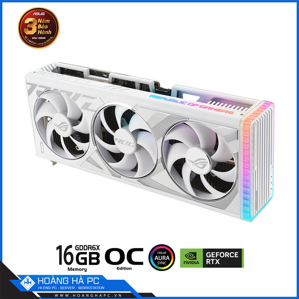 VGA ASUS ROG STRIX RTX 4080 SUPER 16GB GDDR6X OC WHITE (256-bit, HDMI + DP, 1 x 16-pin)-3