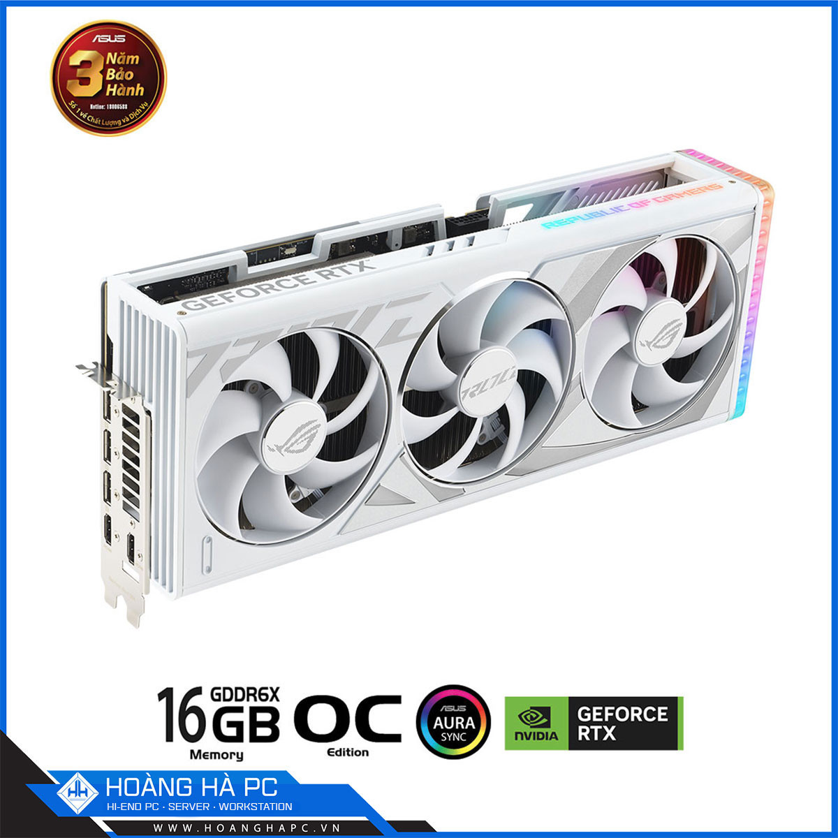 VGA ASUS ROG STRIX RTX 4080 SUPER 16GB GDDR6X OC WHITE (256-bit, HDMI + DP, 1 x 16-pin)-4