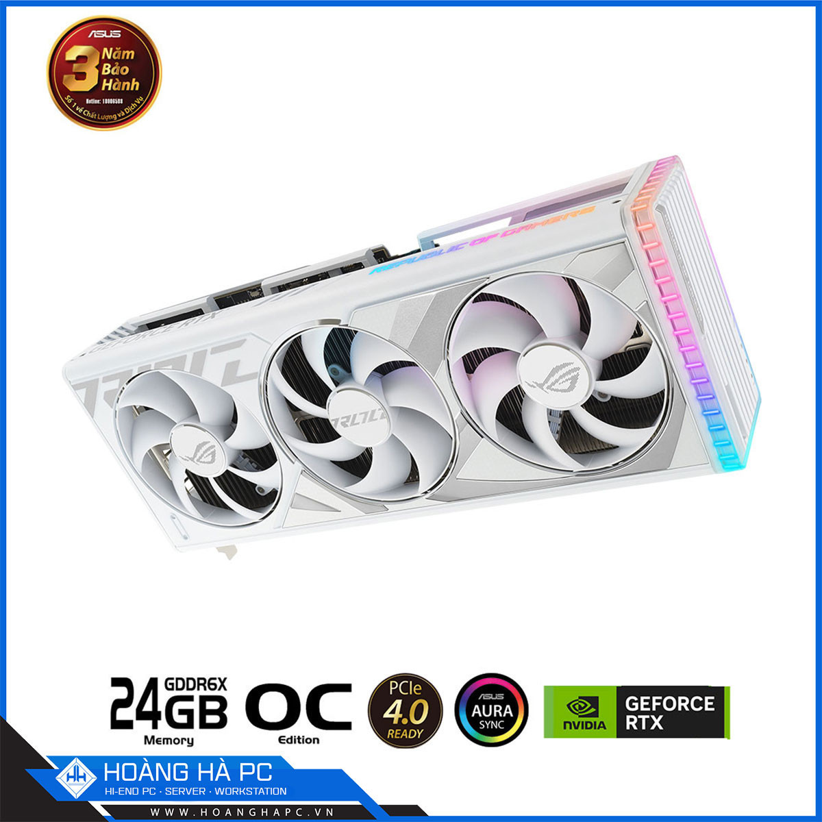 VGA ASUS ROG STRIX RTX 4090 O24G GAMING WHITE (24GB GDDR6X, 384-bit, HDMI +DP, 1 x 16-pin)-4