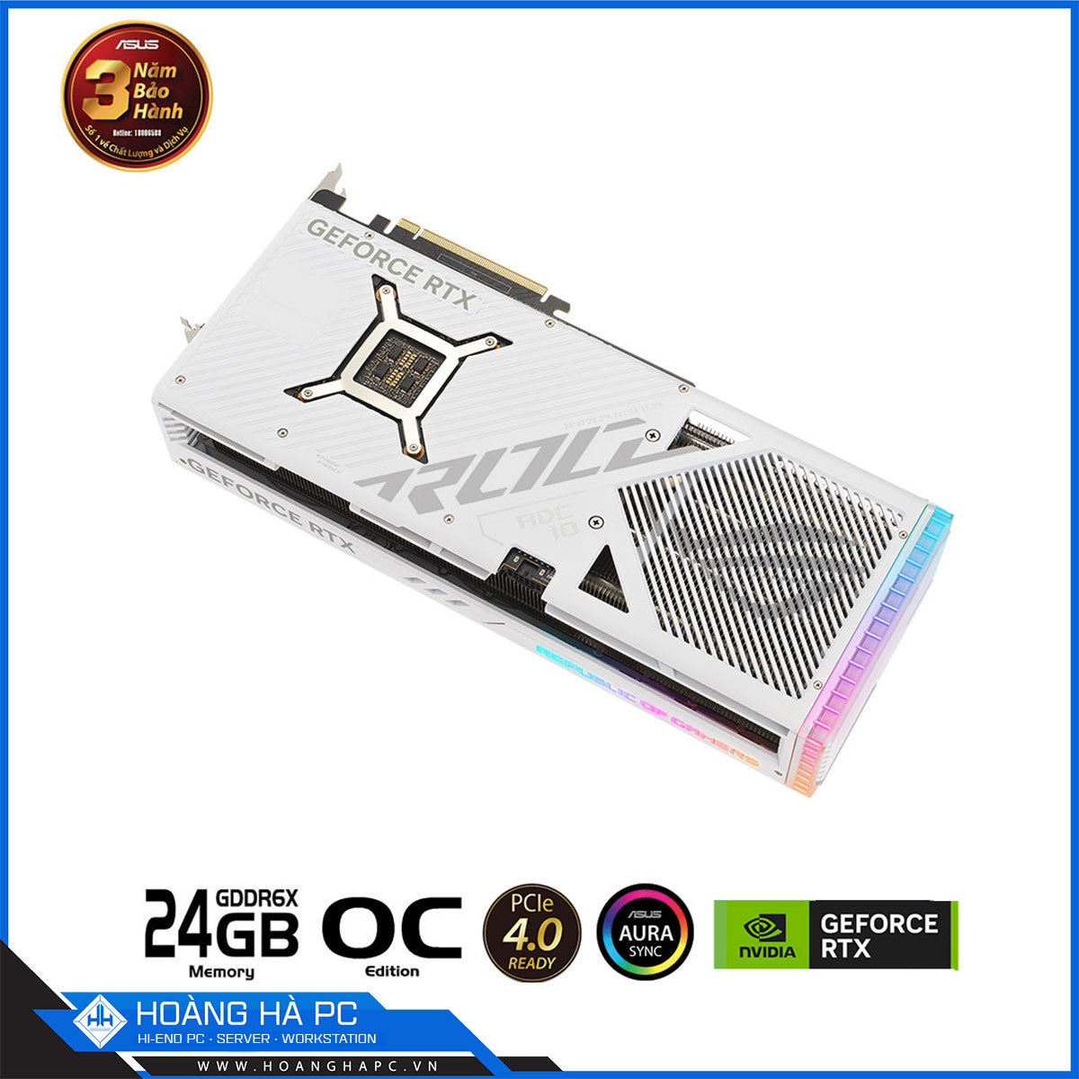 VGA ASUS ROG STRIX RTX 4090 O24G GAMING WHITE (24GB GDDR6X, 384-bit, HDMI +DP, 1 x 16-pin)-6