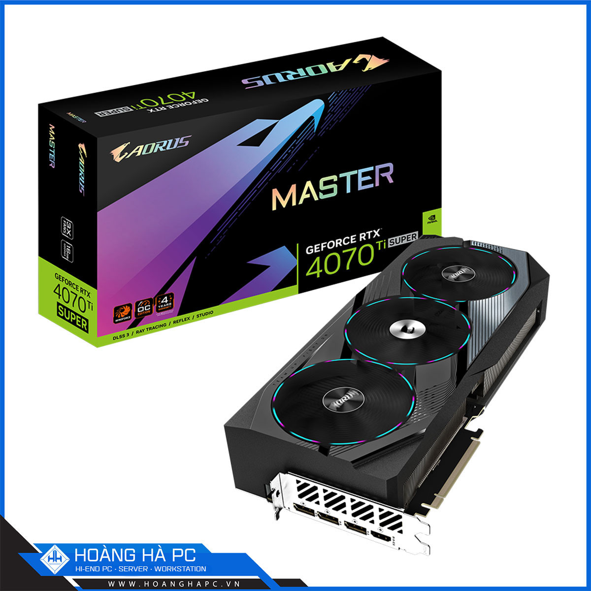 VGA GIGABYTE AORUS RTX 4070 Ti SUPER MASTER 16G (GDDR6X, 256-bit, HDMI +DP, 1x16-pin)