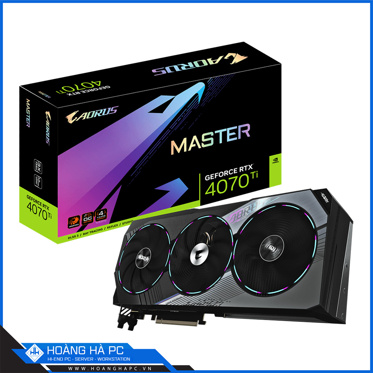 VGA GIGABYTE RTX 4070 Ti 12G AORUS MASTER (12G GDDR6X,192 bit, HDMI +DP,1 x 16-pin)