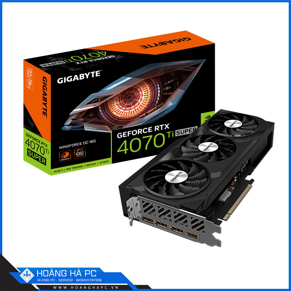 VGA GIGABYTE RTX 4070 Ti SUPER WINDFORCE OC 16G (GDDR6X, 256-bit, HDMI+DP, 1x16-pin)