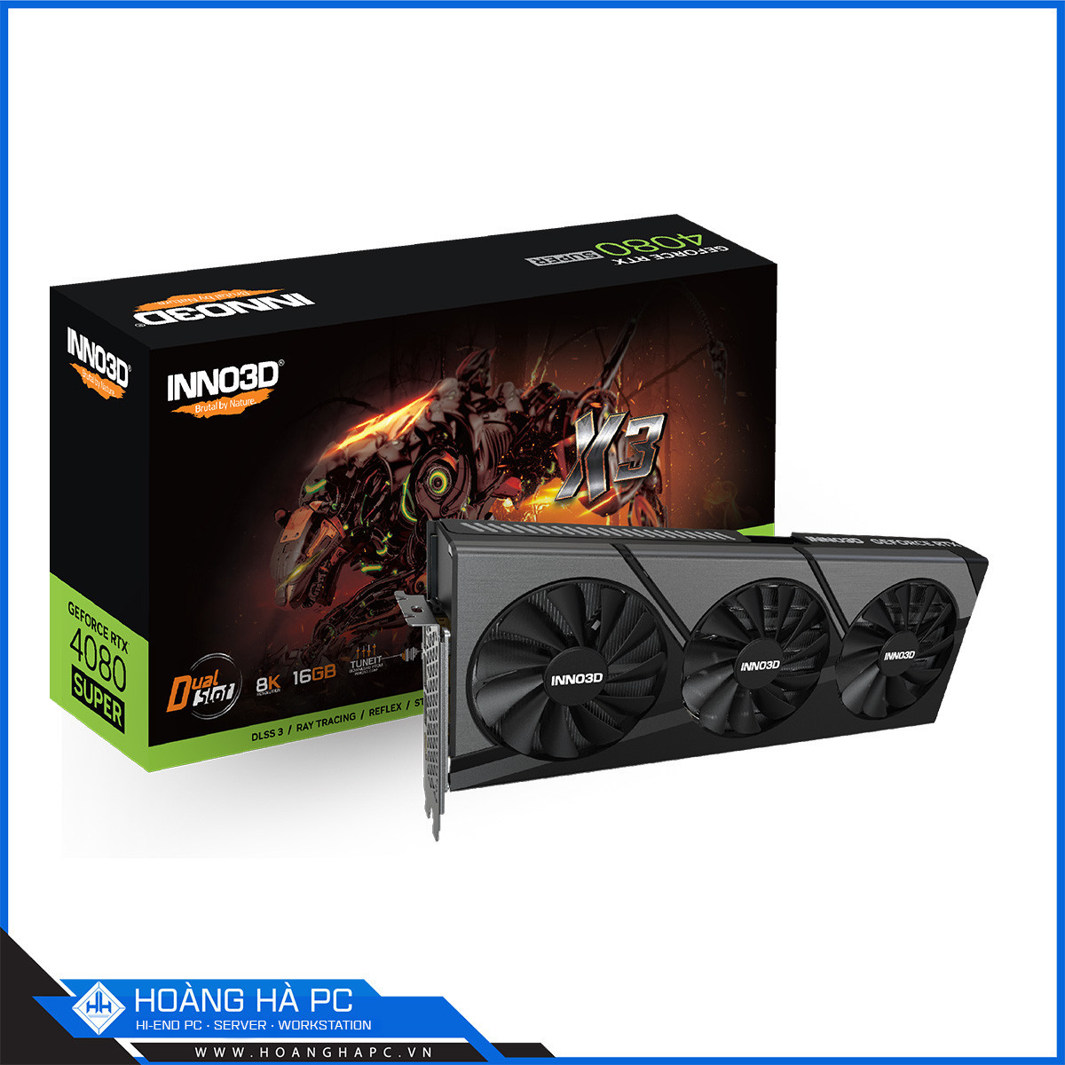 VGA INNO3D RTX 4080 SUPER X3 16GB (GDDR6X, 256-bit, HDMI+DP, 3x8-pin)