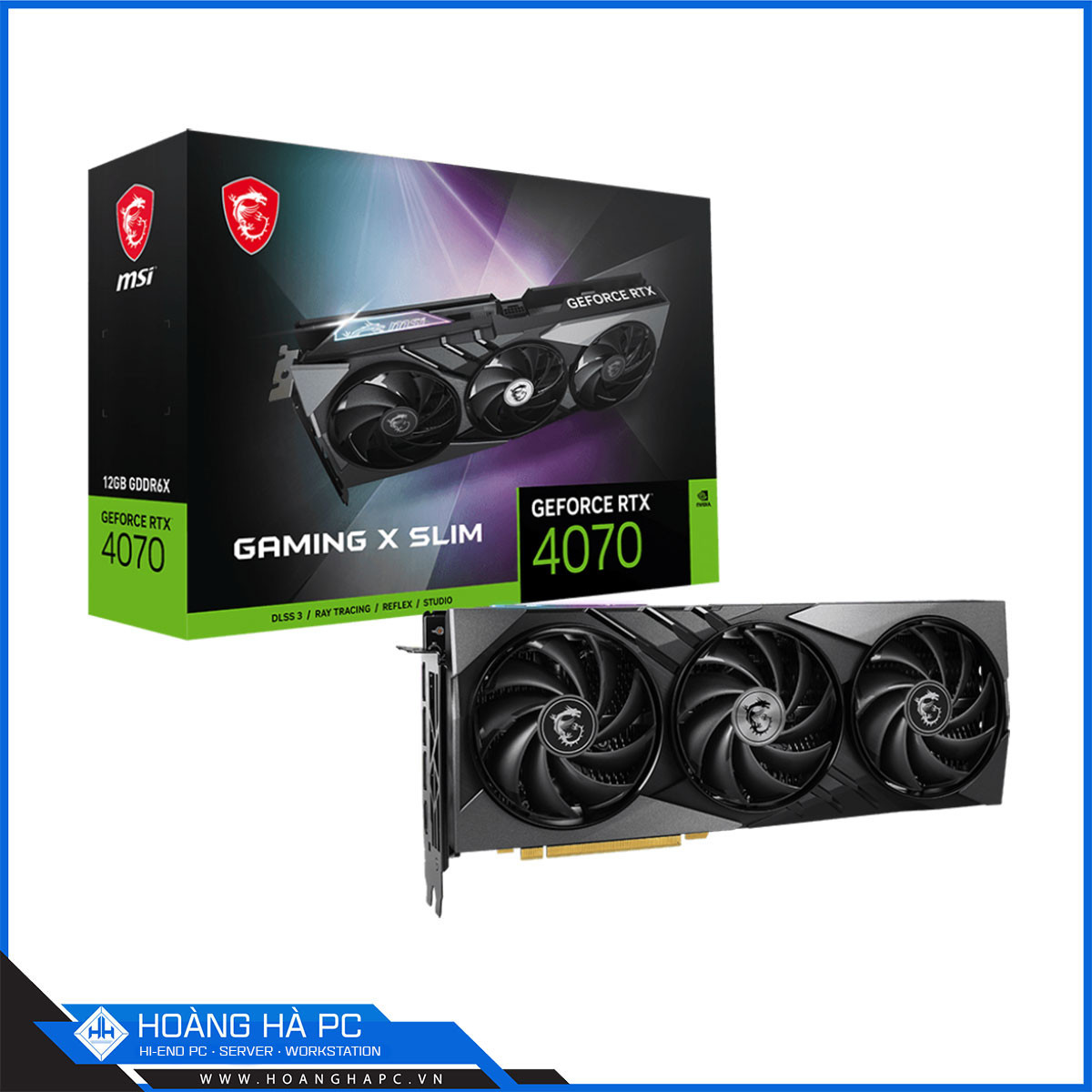 VGA MSI RTX 4070 GAMING X SLIM 12G (GDDR6X,192-bit, HDMI +DP, 1x16-pin)