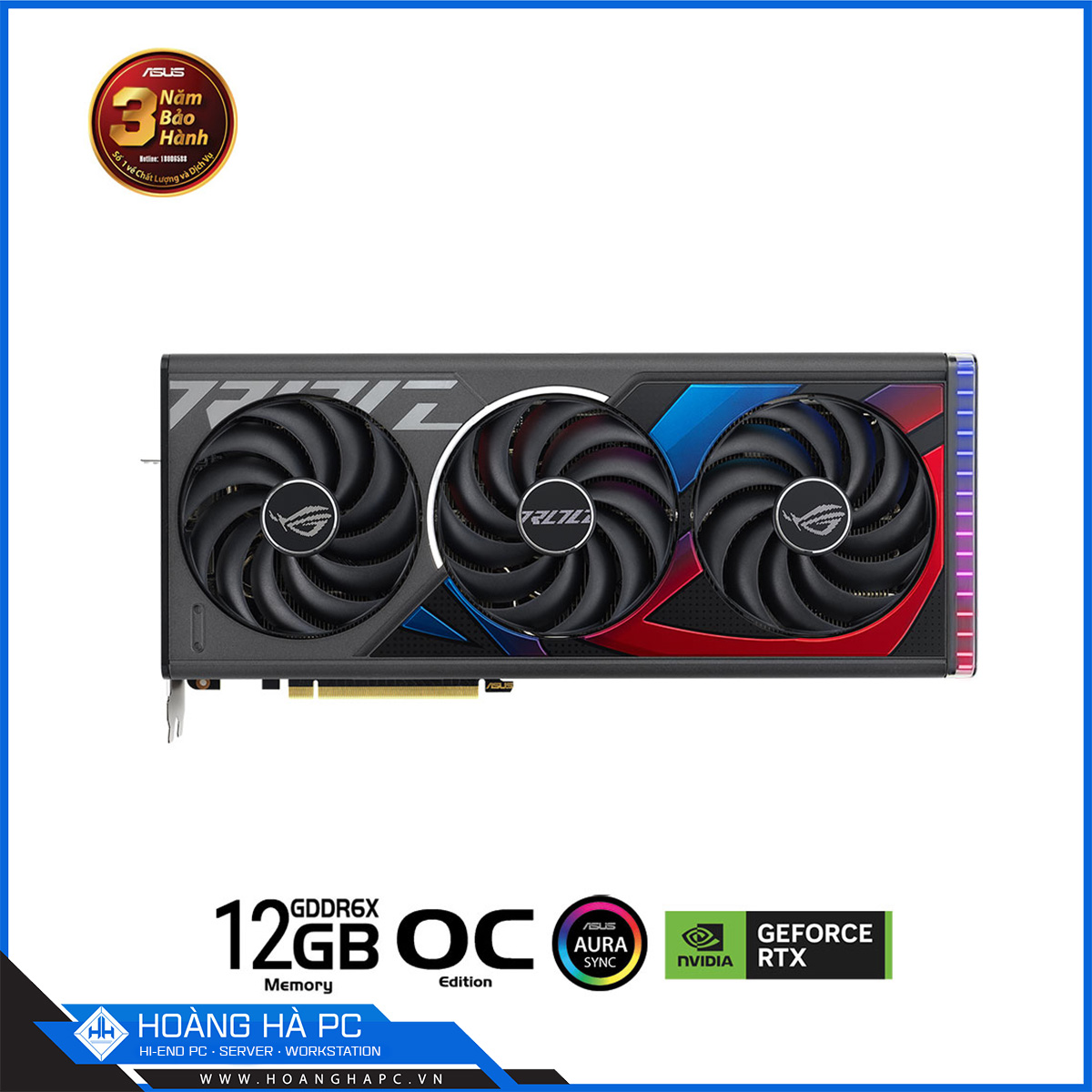 VGA ASUS ROG STRIX RTX 4070Ti 12G OC (12GB GDDR6X, 192 bit, HDMI + DP, 1 x 16-pin)
