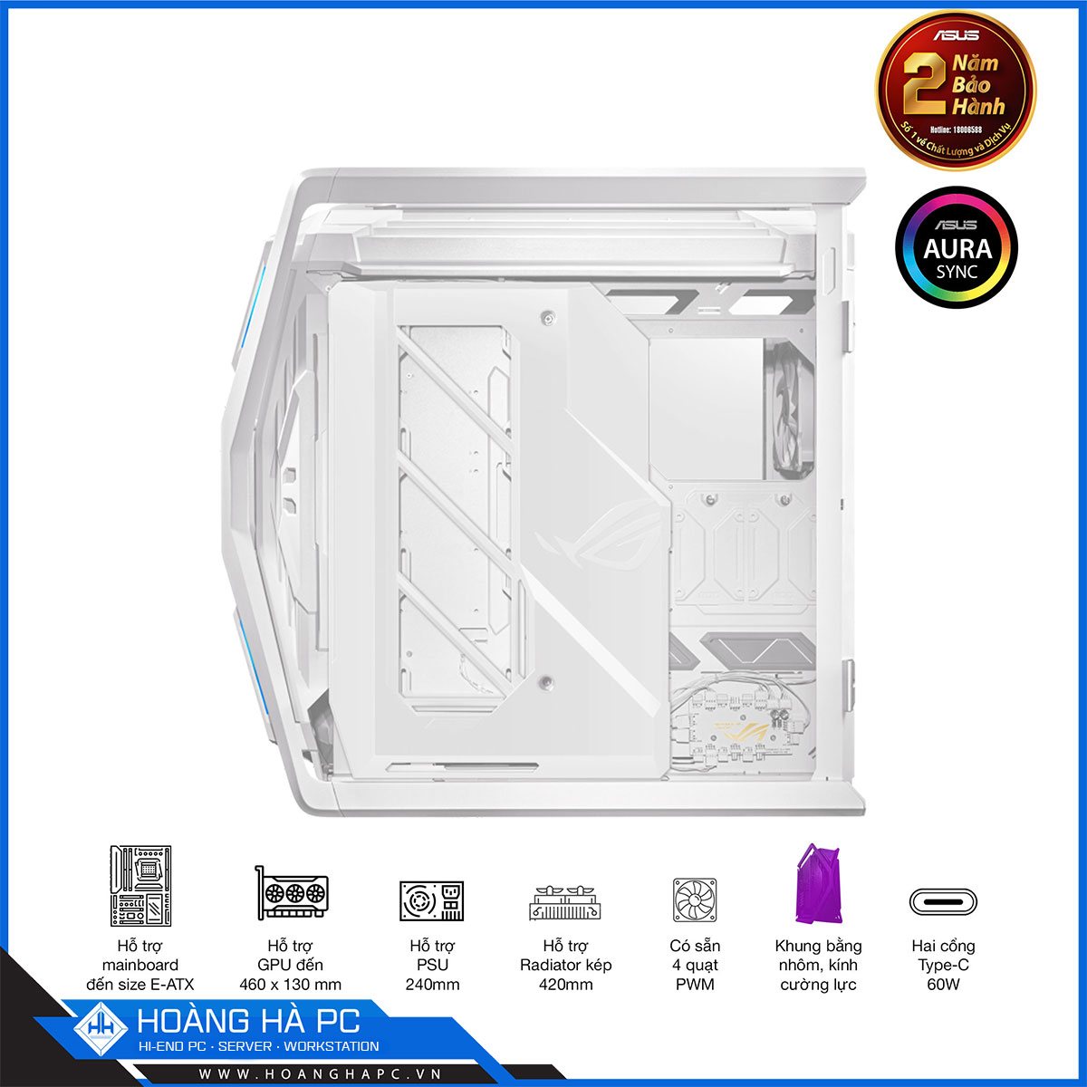 Vỏ Case Asus Rog Hyperion GR701 (Full Tower/Màu Trắng)-7