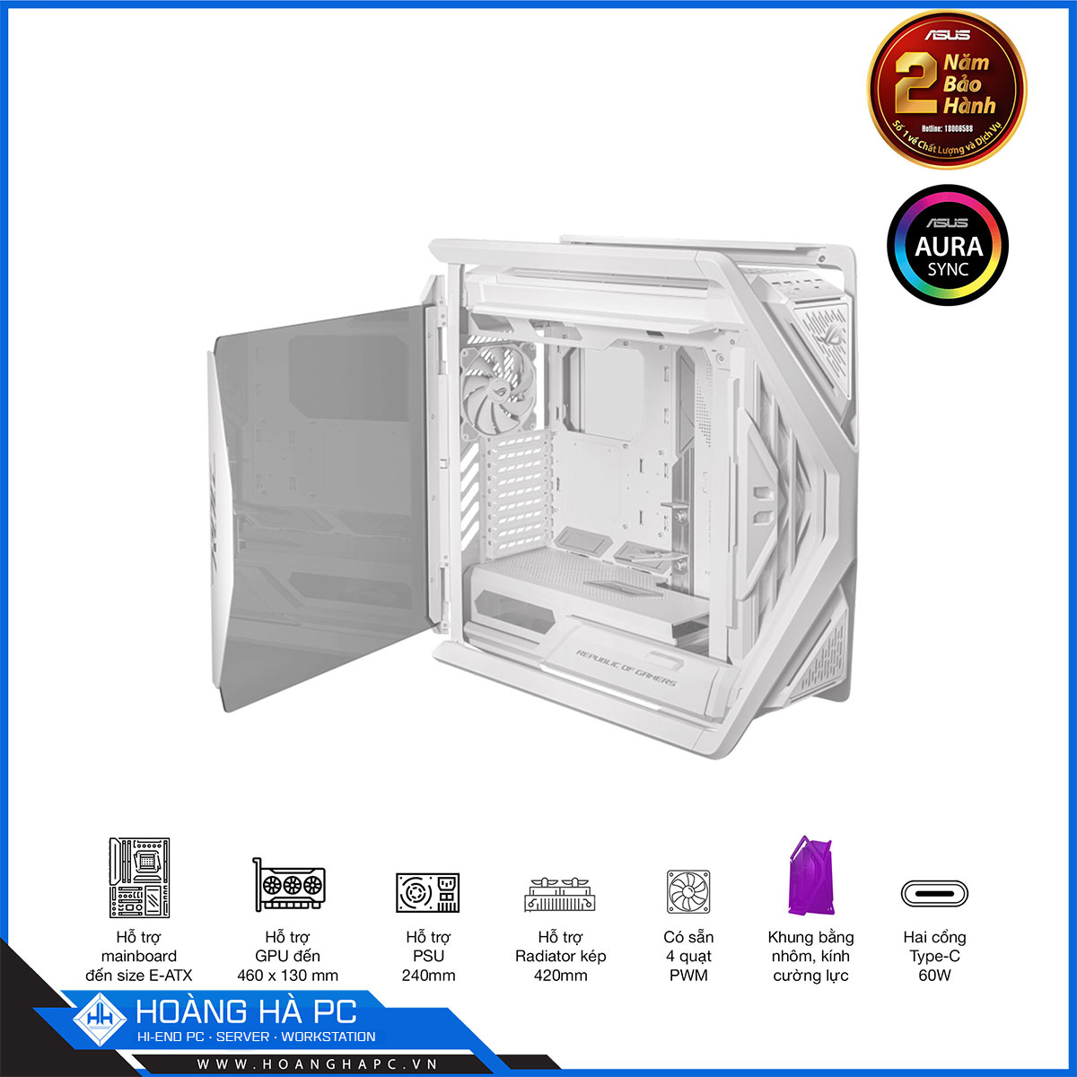 Vỏ Case Asus Rog Hyperion GR701 (Full Tower/Màu Trắng)-5