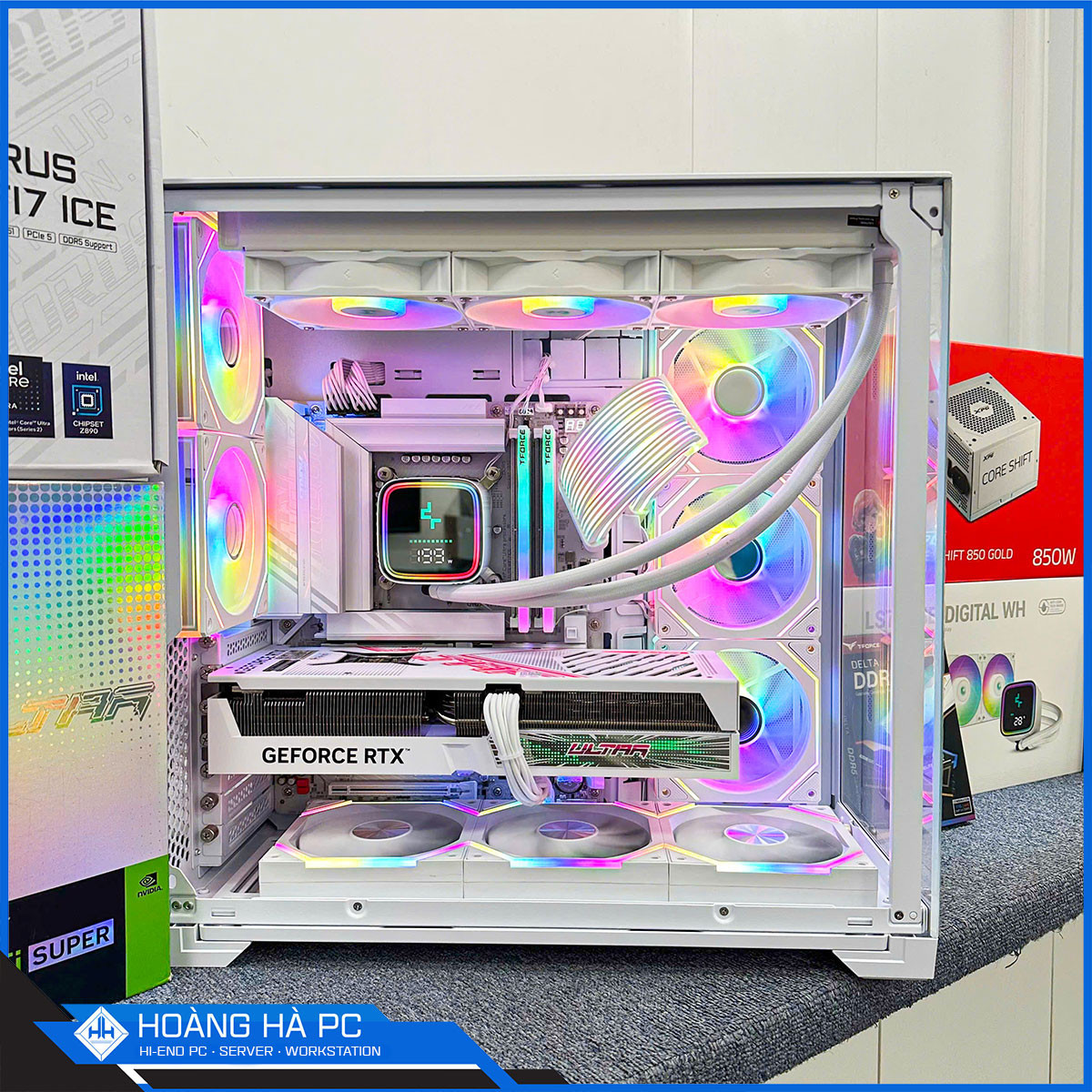 Vỏ case Lian Li O11 Vision White - No Fan-3