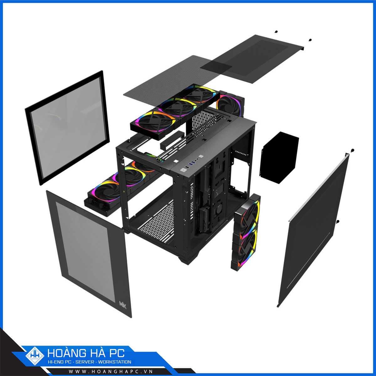 Vỏ case MIK LV12 - Black (Mid Tower/ Màu Đen)-4