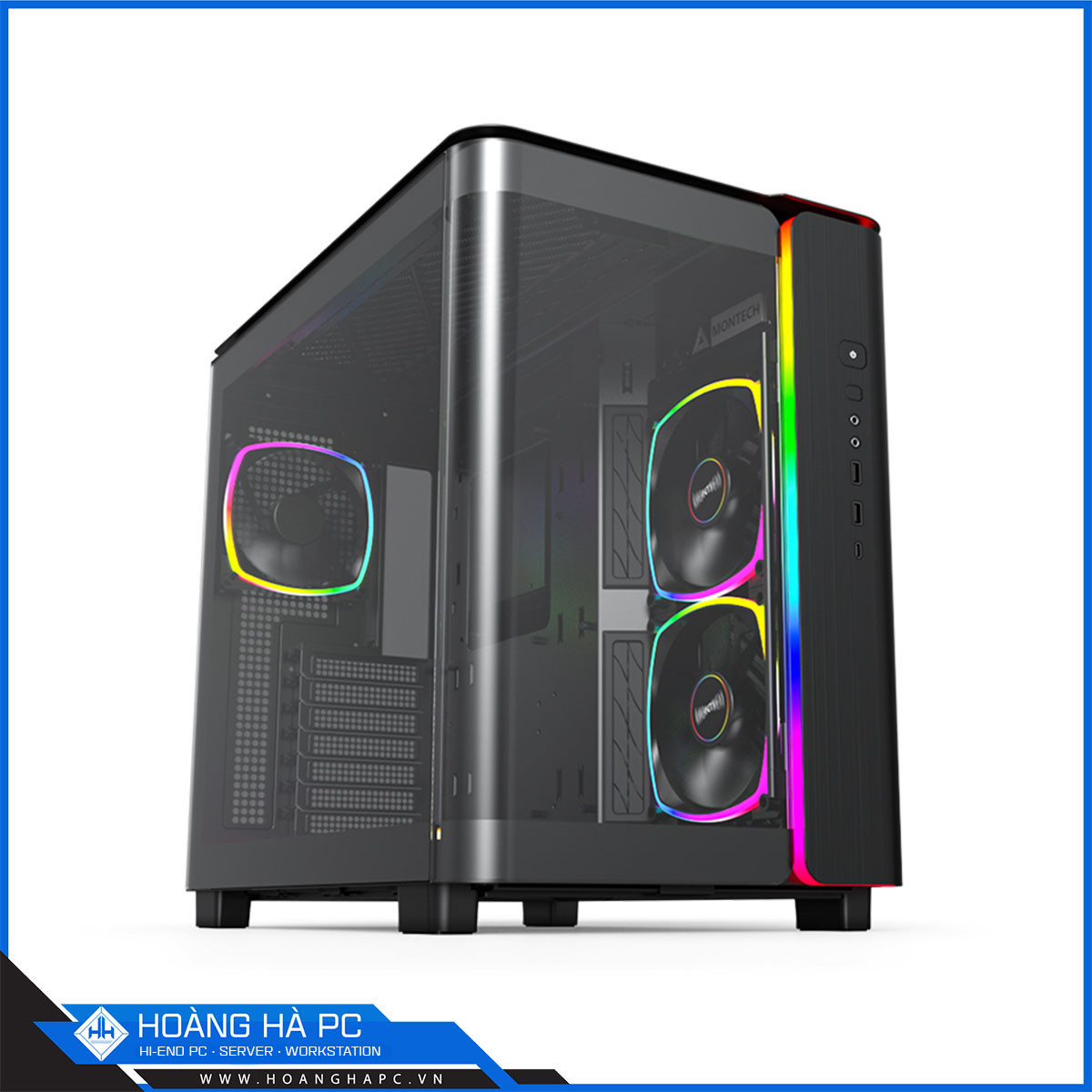 Vỏ Case Montech KING 95 PRO Black (Mid Tower/ Màu Đen) - 6 FAN ARGB