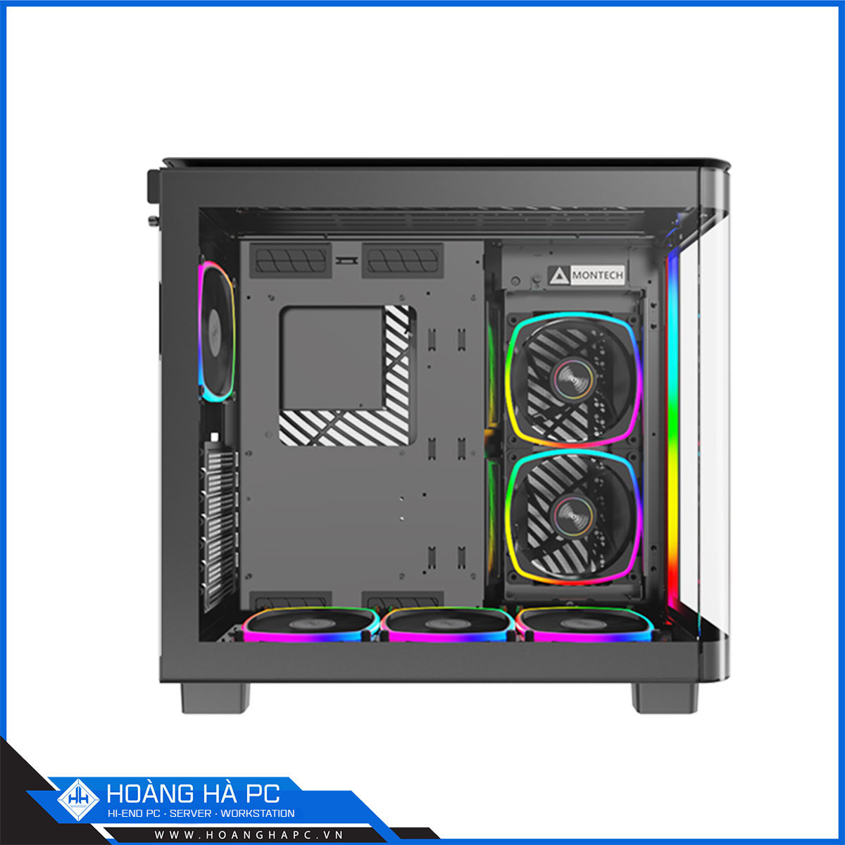 Vỏ Case Montech KING 95 PRO Black (Mid Tower/ Màu Đen) - 6 FAN ARGB-7