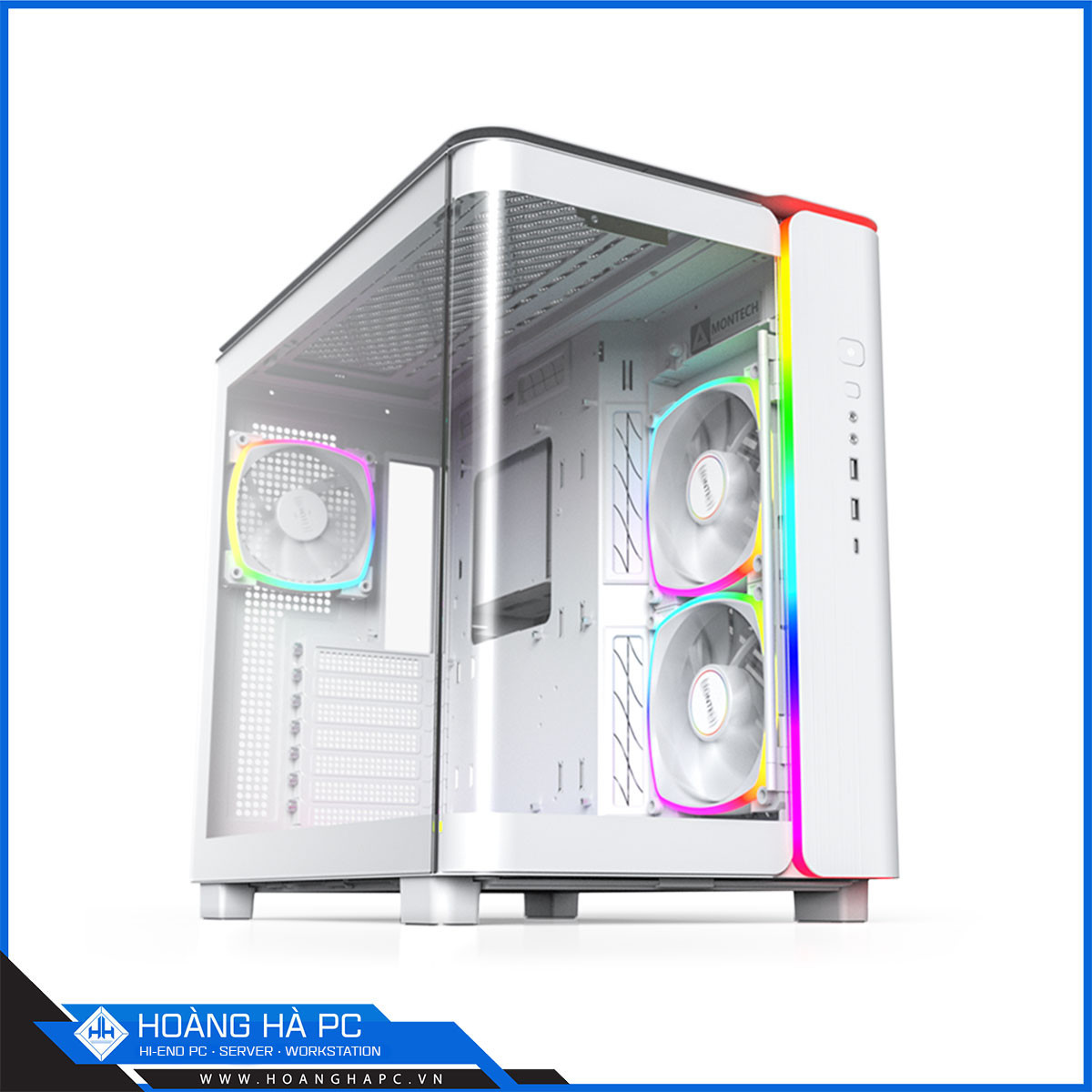 Vỏ Case Montech KING 95 PRO White (Mid Tower/ Màu Trắng) - 6 FAN ARGB