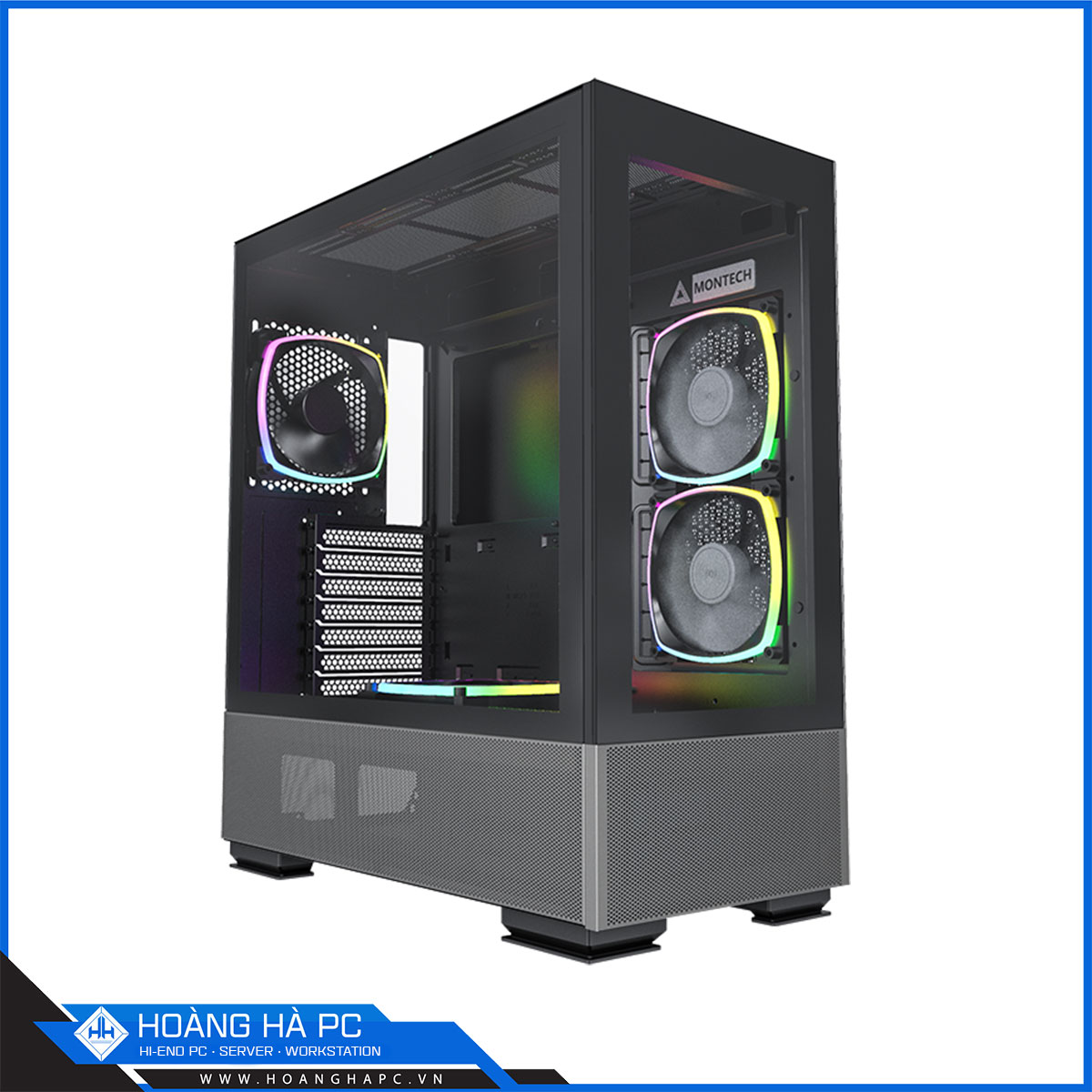 Vỏ Case Montech SKY TWO Black (Mid Tower/Màu Đen) - 4 FAN ARGB