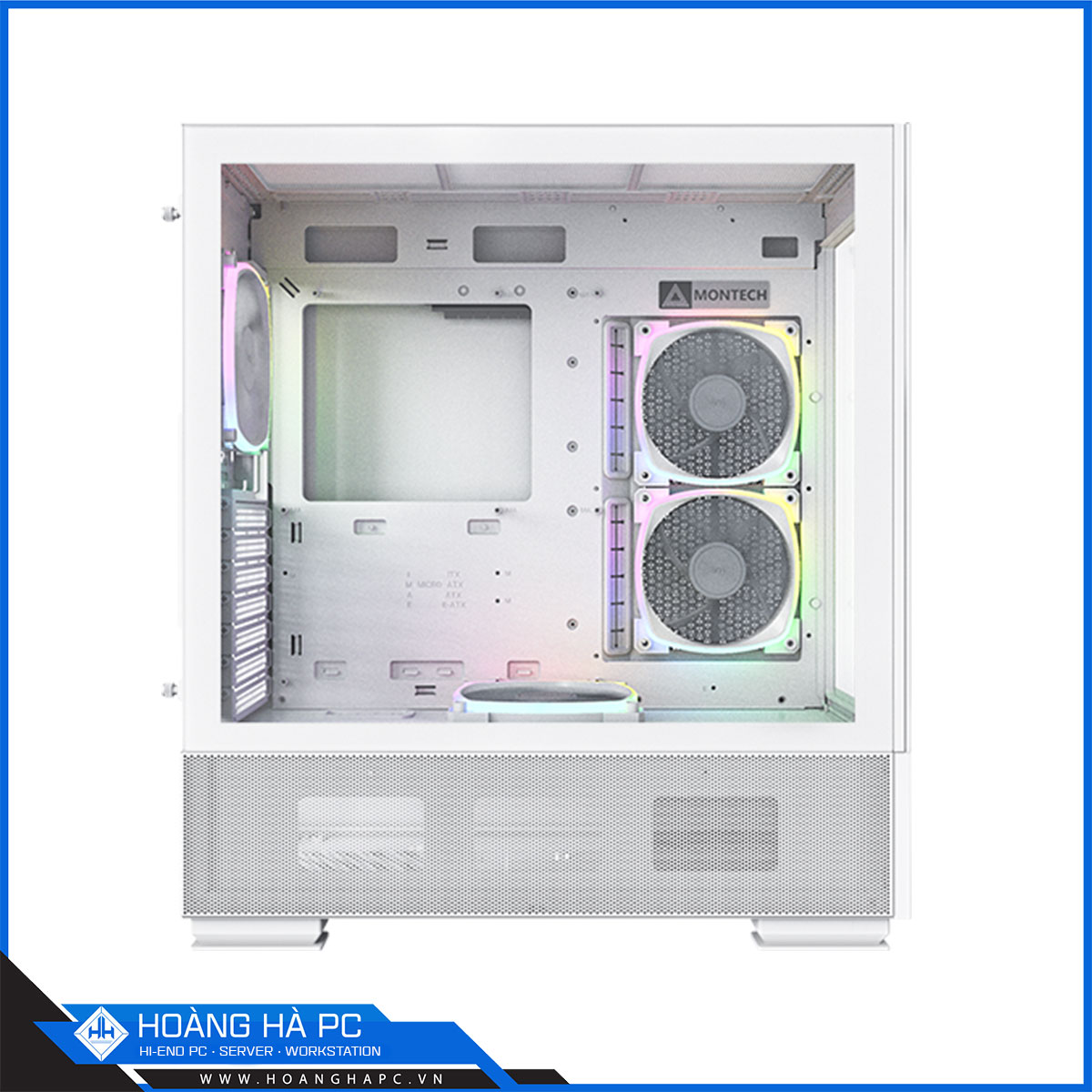 Vỏ Case Montech SKY TWO White (Mid Tower/Màu Trắng) - 4 FAN ARGB-2
