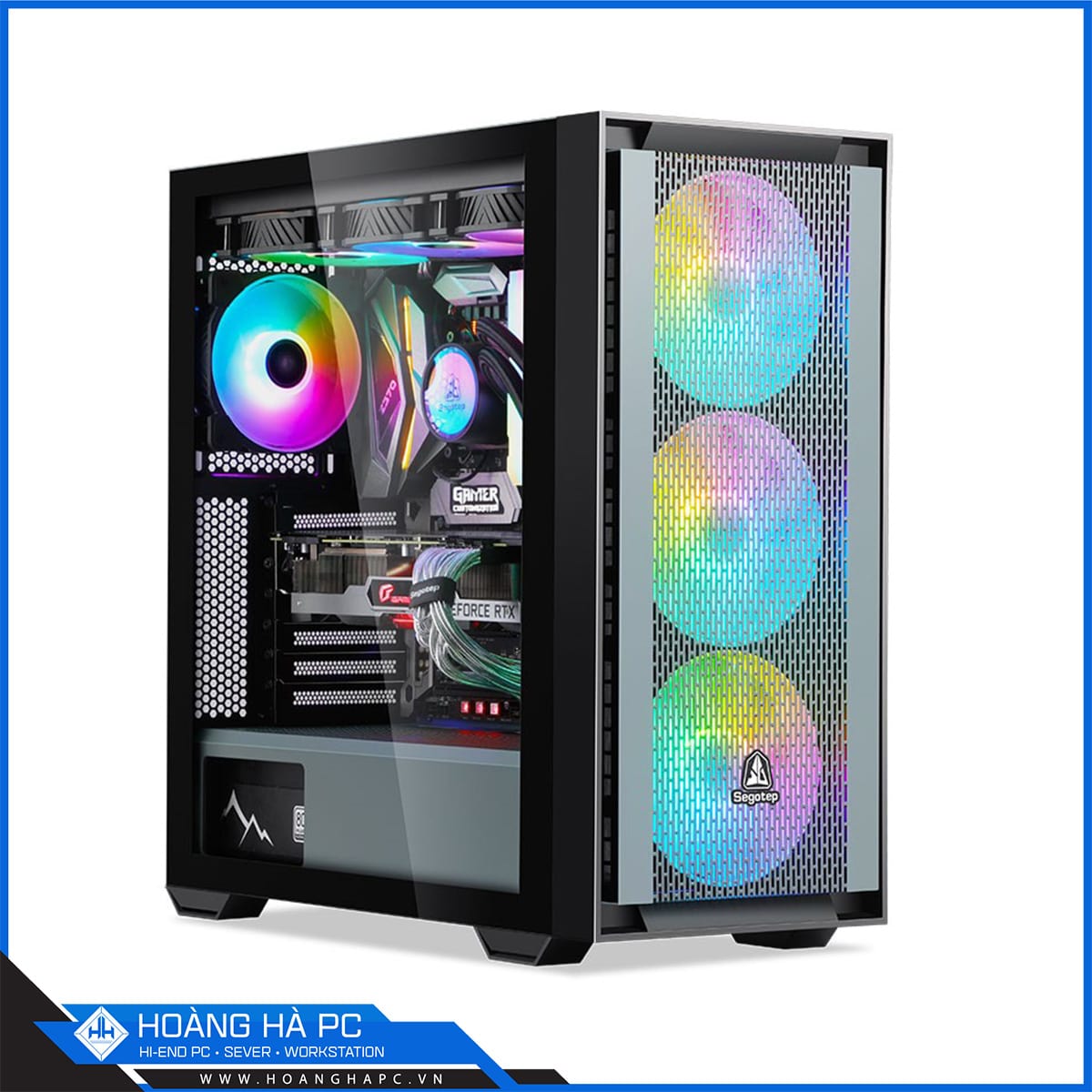 Vỏ Case Segotep Gank 360 (Mid Tower/Màu Đen/No Fan)