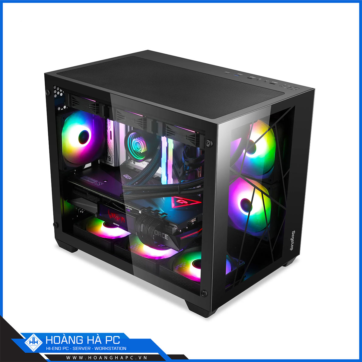 Vỏ case Segotep Lumi II Black (Mini Tower/ Màu đen/ No Fan)-2