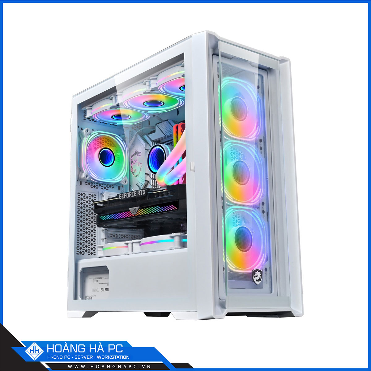 Vỏ case Vitra Titan R230 Premium White 3Fan ARGB - E-ATX