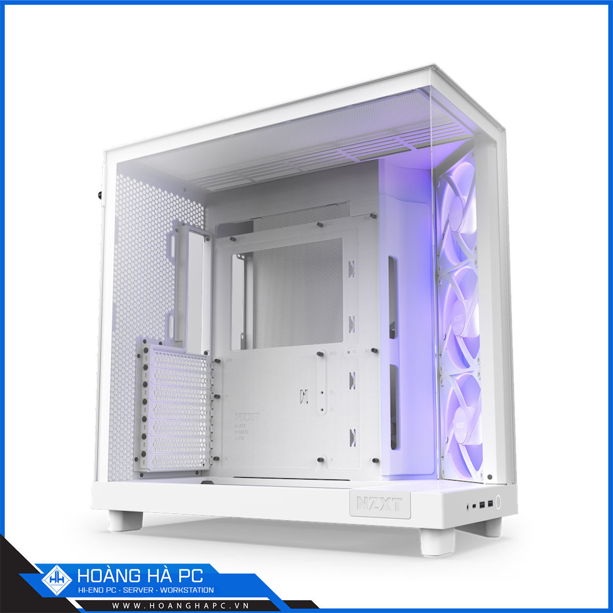 Vỏ máy tính NZXT H6 Flow RGB - White (Mid Tower/Màu Trắng/ 3 Fan)-2