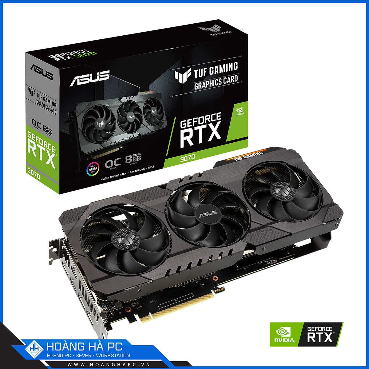VGA Asus TUF RTX 3070 OC 8G GAMING 90% (8GB GDDR6, 256-bit, HDMI +DP, 2x8-pin)