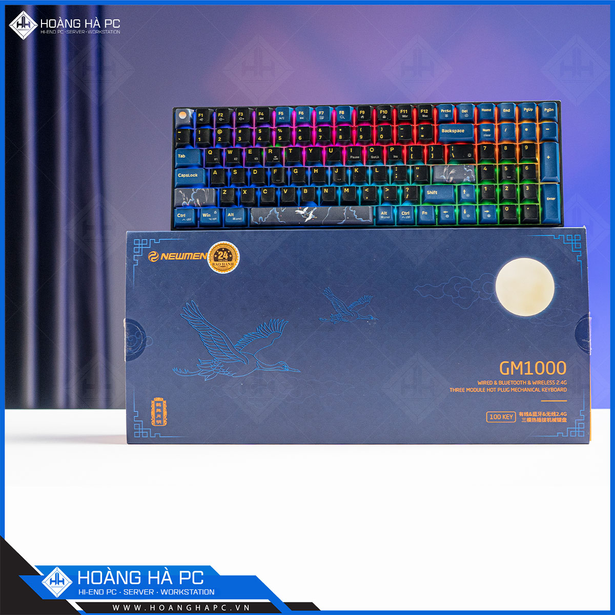 Bàn phím cơ không dây Dual Mode Newmen GM1000 (Tiên Hạc- Trăng & Mây), G-Pro Yellow Switch-3