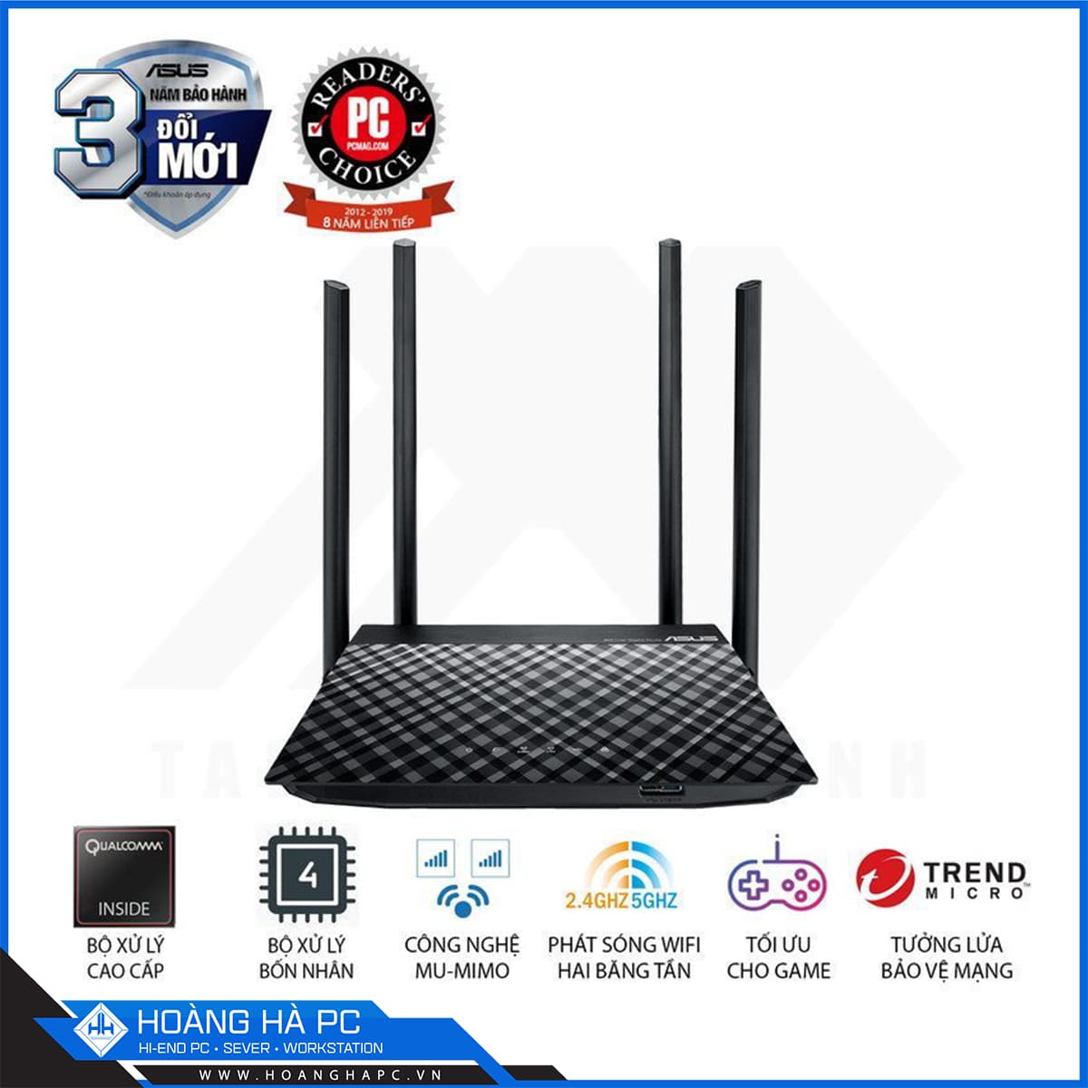 Bộ Phát Wifi ASUS RT-AC1300UHP (Dũng Sĩ Xuyên Tường) 