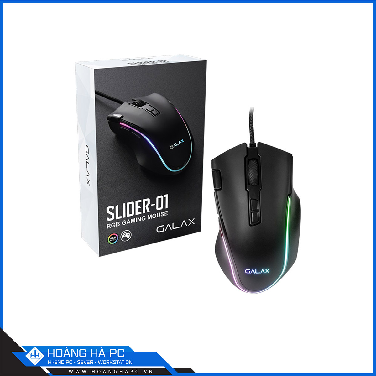 Chuột máy tính Galax Slider-01 Black RGB