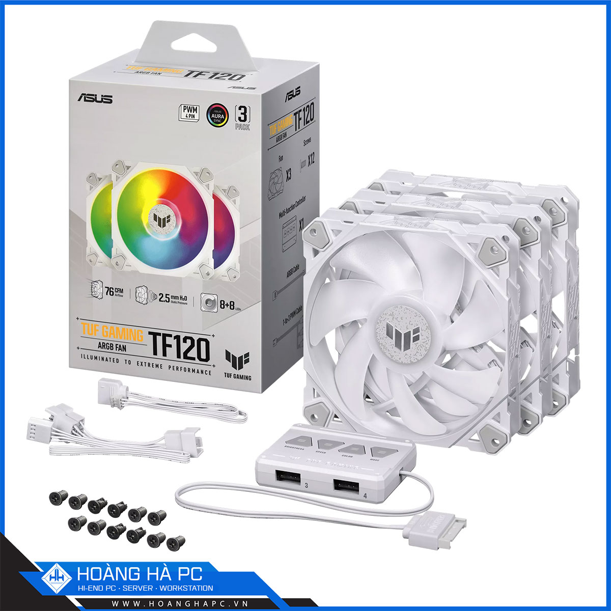 Fan Asus TUF GAMING TF120 ARGB 3IN1 WHITE-6