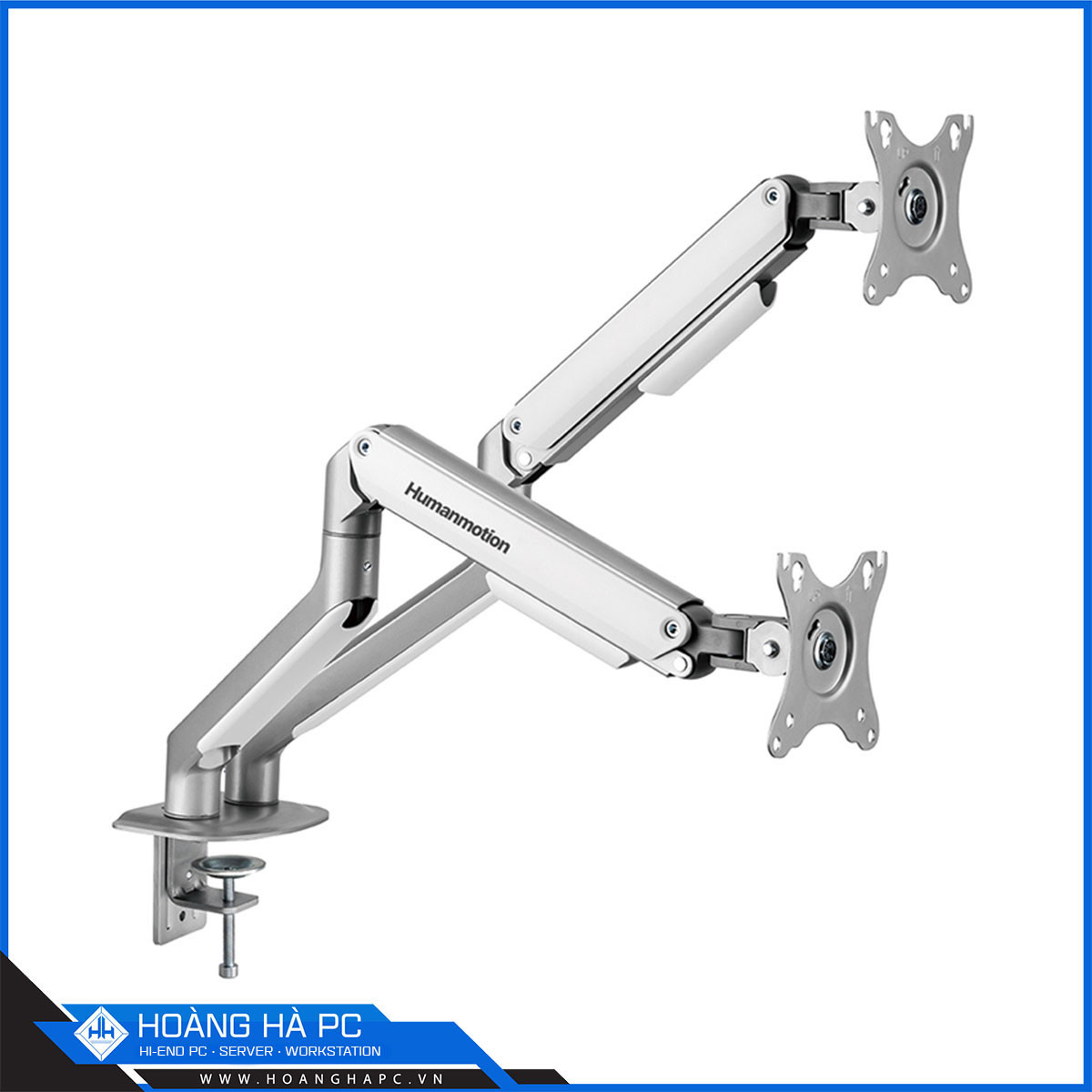 Giá treo màn hình Humanmotion T6 Pro Dual White (2 màn hình/ 22 - 32inch/ Trắng/ Gắn bàn)-3